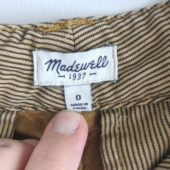 MADEWELL Linen Cotton Blend Mustard Skinny Pants 0 - Picture 3 of 12